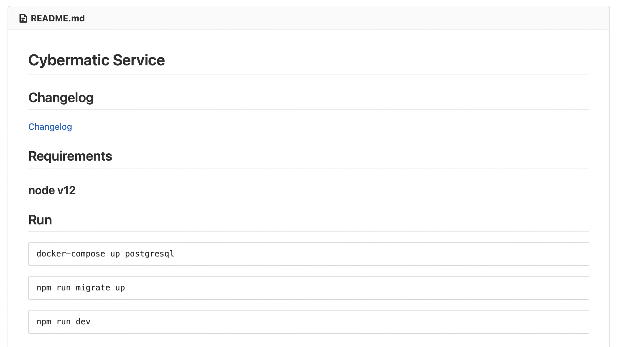 project readme